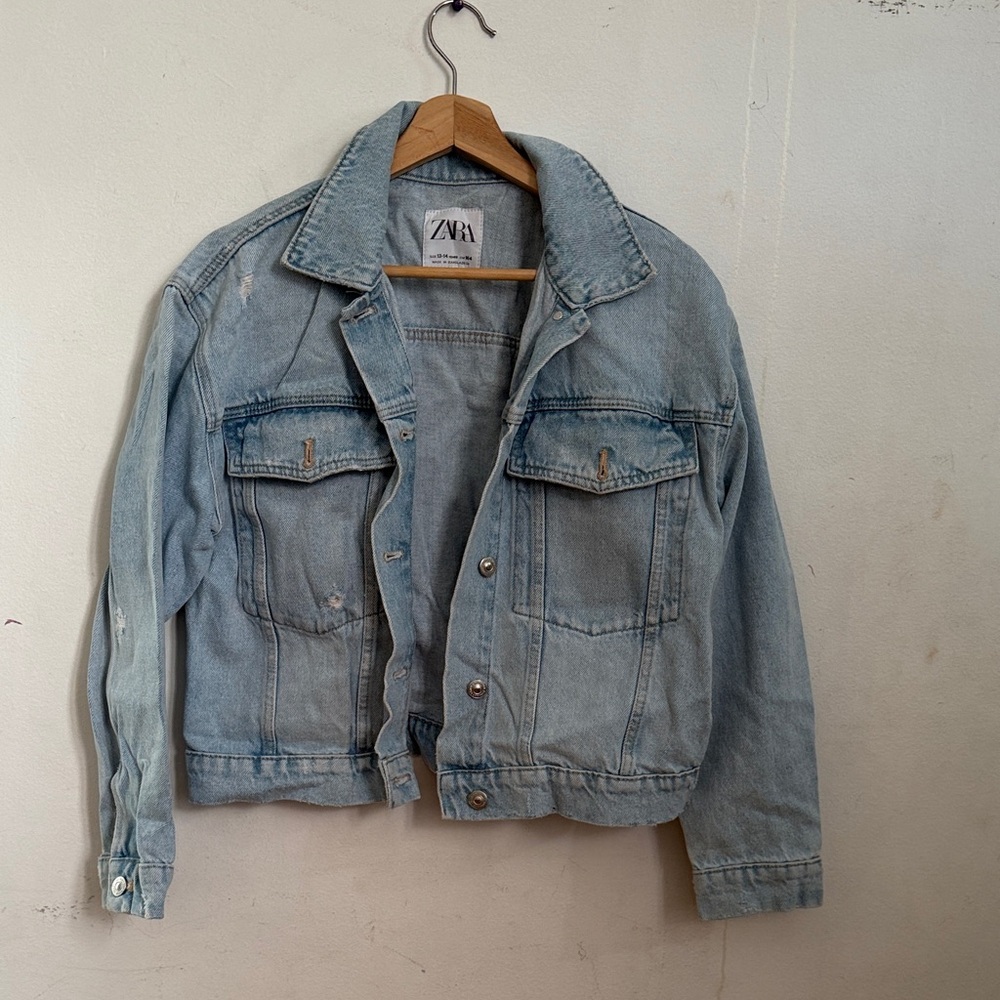 Zara Faded Blue Denim Jacket